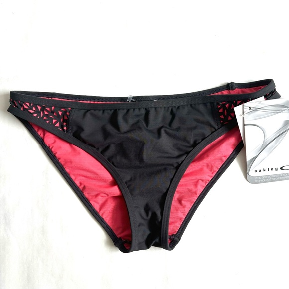 Oakley O-Laser Cut Triangle Brazilian 2 Piece Top Bottom Bikini Set Gray Small - Picture 6 of 17